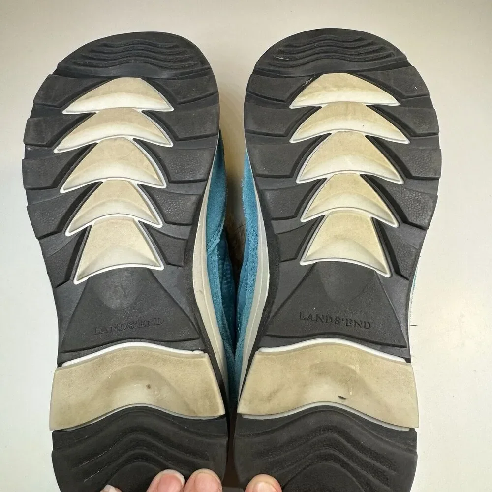 Lands End Powder Belle Teal Suede Shoe Snow Boot Women’s Size 6B 420475